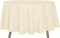 sancua Round Tablecloth - 90 Inch - Water Resistant Spill Proof Washable Polyester Table Cloth Decorative Fabric Table Cover for Dining Tables, Buffet Parties and Camping, Beige