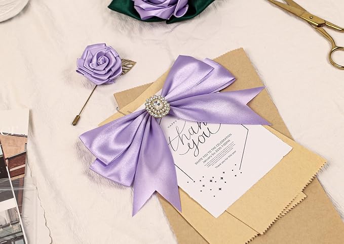 Lavender Satin Ribbon 1-1/2 inch X Continuous 50 Yards, Single Face Polyester Ribbon Perfect for Gift Wrapping, Flower Bouquet, Wedding Decor, Crafts, Bow Making, Sewing and More
