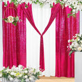 Eternal Beauty Hot Pink Sequin Backdrop Curtains, Shimmer Back Drop 4Panels-2FTx8FT for Christmas, Party, Birthday, Photography, Wedding, Baby Shower Event Decoration