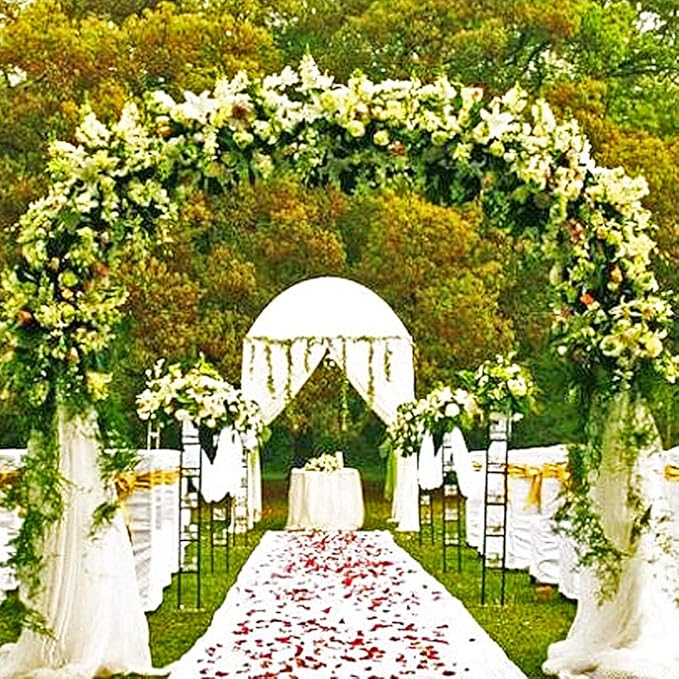 Metal Garden Arbor Wedding Arch 76.8 Inch H x 90.5 Inch W \94.5 Inch H x 55 Inch W Assemble Freely 2 Sizes for Various Climbing Plant Roses Vines Bridal Party Decoration Pergola Arbor (Black)