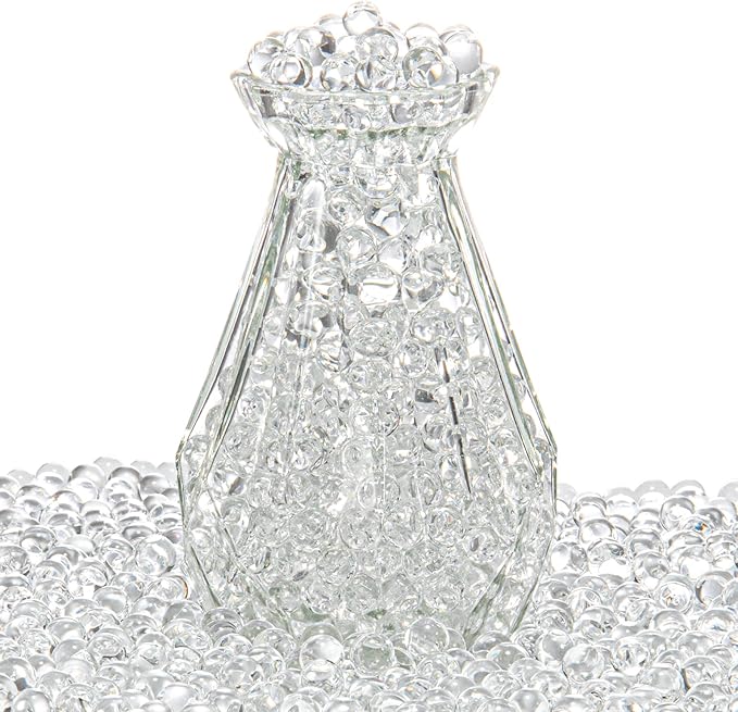 ZTML MS 15,000 Pieces Clear Water Gel Jelly Beads, Water Beads, Vase Filler for centerpieces, Non Toxic Water Beads for Soilless Planting, Floral Arrangement, Vase Filler (Clear)