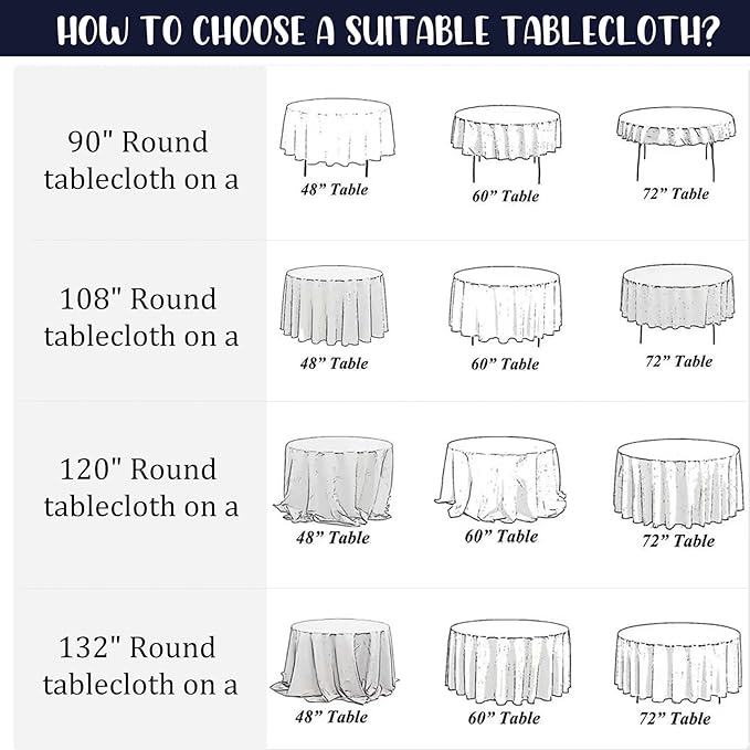 8 Pack Premium Round Tablecloth 120 Inch Round Table Covers Washable Polyester Fabric Round Table Clothes for Wedding Party Reception Banquet Buffet Restaurant (Navy Blue, 120 Inch)