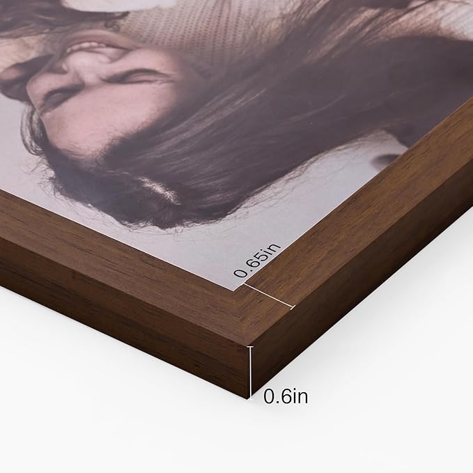 decorUhome Double 5x7 Picture Frame Vertical, Engineered Wood Bifold Photo Frame with Plexiglass for Tabletop Display, 5x7, Brown