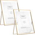 Gold 10x12'' Floating Frame Set of 2,For Photo Sizes 5x7'', 7x9'', 810'', 8.5x11'', Metal Frames for Tabletop/Shelf Display,Classy Gift Choice for Wedding,Birthady,Home or Office Decor