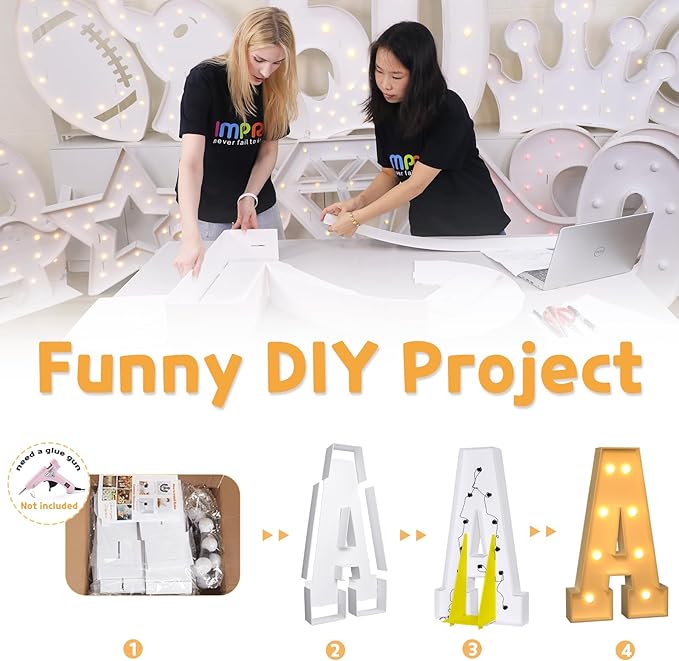 imprsv Marquee Light Up Letters, 3FT Marquee Letters for Birthday Baby Shower Wedding Decorations Light Up Letters for Engagement Party Decor, Large Marquee Letters for Party Decorations, Letter P