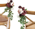 Ling's Moment 8pcs Wedding Artificial Aisle Pew Flowers Chair Decorations Arrangements with Chiffon Ribbons Dusty Rose Mauve for Ceremony Chair Back Floral Decor Reception Church Party Outdoor