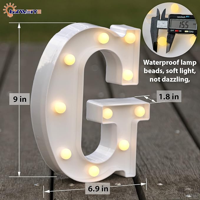 HXWEIYE Light Up Letters LED Marquee Sign 26 Alphabet and 10 Number Big Lights for Party Birthday Bar Battery Powered Christmas Decor (Warm White)
