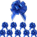 Small Pull Bows, 10 PCS 4 Inch Navy Blue Gift Bows for Wrapping,Basket, Wedding,Birthday Party,Flower Bouquet Decoration