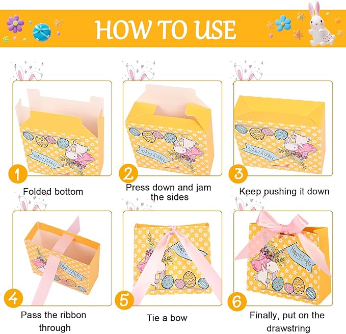 24Pack Small Easter Bags for Goodies,4.5×3.9×1.8inch Small Easter Treat Bags for Kids, Candy, Gifts Wrapping, Party Supplies 12 Unique Pattern