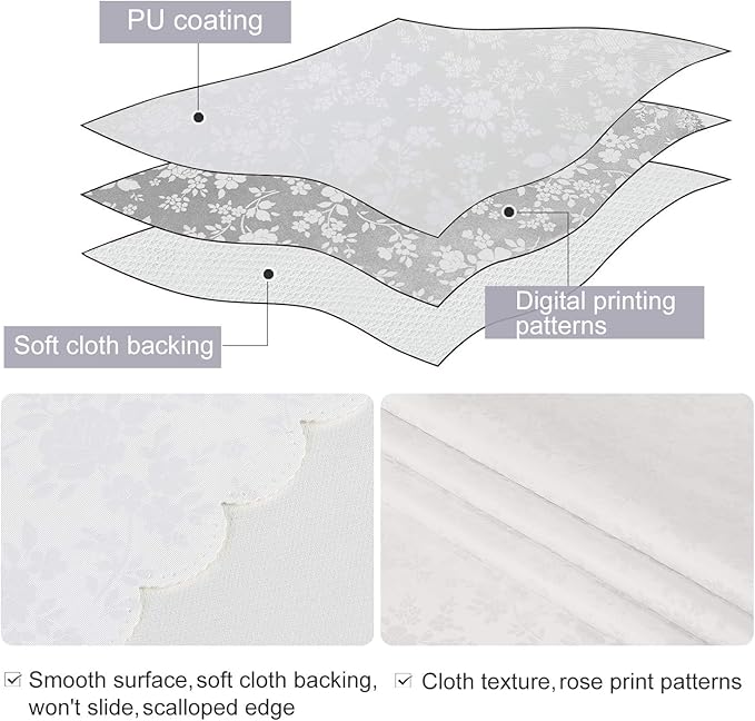 Smiry Square Table Cloth, Waterproof Heavy Duty Vinyl Tablecloths, Wipeable Washable Table Cover for Kitchen and Dining Room (White, 70" x 70")