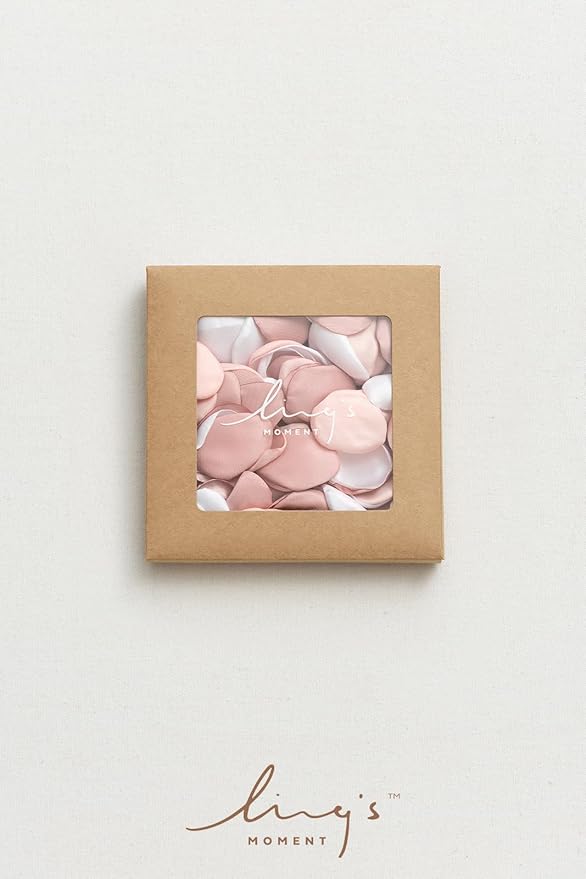 Ling's Moment Rose Petals, Silk Flower Petals for Wedding/Aisle/Flower Girl Baskets/Table Centerpiece Décor,etc.Blush White Dusty Rose 200pcs