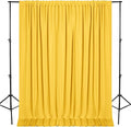 DWCN 10x10 FT Backdrop Curtains for Parties, Photography Backdrop Drapes with Rod Pockets for Wedding Decorations Stage Birthday Family Gatherings, 2 Panels 5ft x 10ft, Yellow