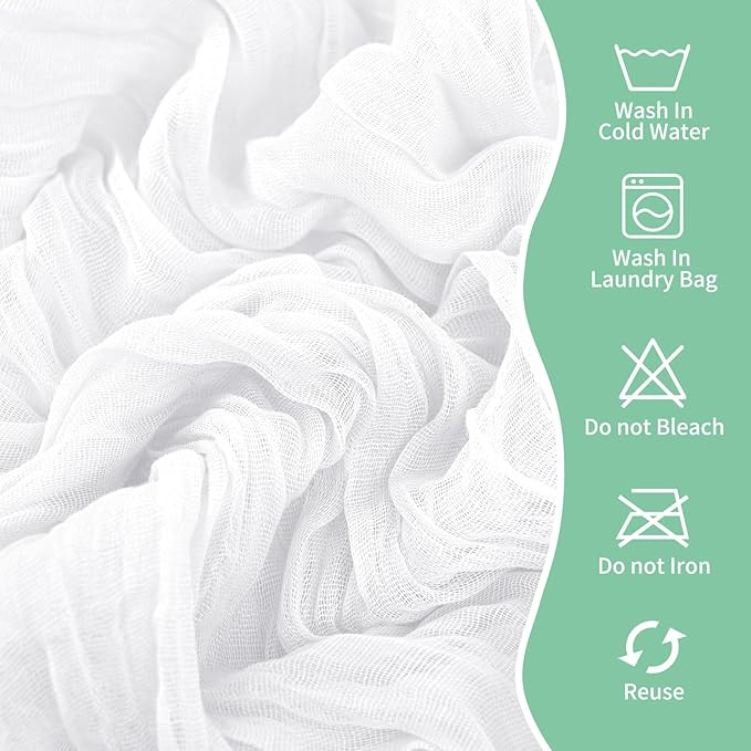 50 PCS Cheesecloth Chair Sashes, Bows Designed ChairSashes, 15.7x108 inch Chair Sashes for Aisle Decorations Universal Chairs Cover Decoration for Wedding Reception Party Banquet (White)