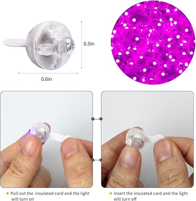 Aogist 200pcs Pink Balloon Light,Long Standby Time Waterproof Mini Ball Light,Round LED Flash Lamp for Paper Lantern Balloon Party,Wedding,Birthday,Festival,New Year and Christmas Decorative