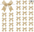 50 PCS Twist Tie Bows Satin Ribbon Bows 3.3 Inch Gift Wrap Bows Craft Bows for Gift Wrapping, Party Decorations Gifts Bag DIY Treat Bags Wedding Decor Baby Shower Christmas (Golden)