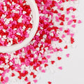 Sweet Mini Heart Sprinkles Sugar, Valentines Love Sprinkles for Cupcake Decorating, 150g/5.29oz Mix Edible White Pink and Red Candy, Cookie, Ice Cream, Mother's Day, Wedding Party Supplies