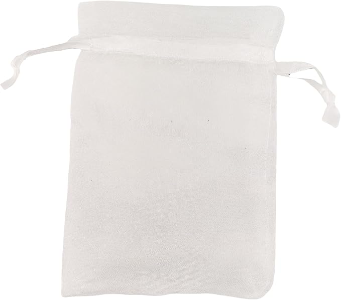 QIANF 20 Pcs 6x9 White Sheer Organza Gift Bags with Drawstring, Goodie Bags Candy Jewelry Mesh Bags Wedding Party Favor Bags Gift Wrapping Supplies