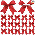 50 Pieces Gift Wrap Bows Premium Satin Ribbon Bows 3.3 Inch Craft Bows for Gift Wrapping DIY Treat Bags Holiday Gifts Bag Party Decorations, Wedding Decor Christmas Birthday Presents (Red)