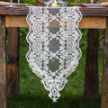 ARTABLE Rectangle Table Runner Lace Macrame Embroidered Table Runners with Exquisite Vintage Shabby Chic for Holiday Wedding Long Dinner Tables (White, 12 x 48 Inch)