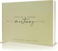 Personalized Guest Book - 11.5" x 8.5" Custom Bride & Groom Names with Bookmark and Hard Cover 140 GSM Blank Pages, for Weddings Guest Book, Engagements, Birthdays, Special Events, Sage