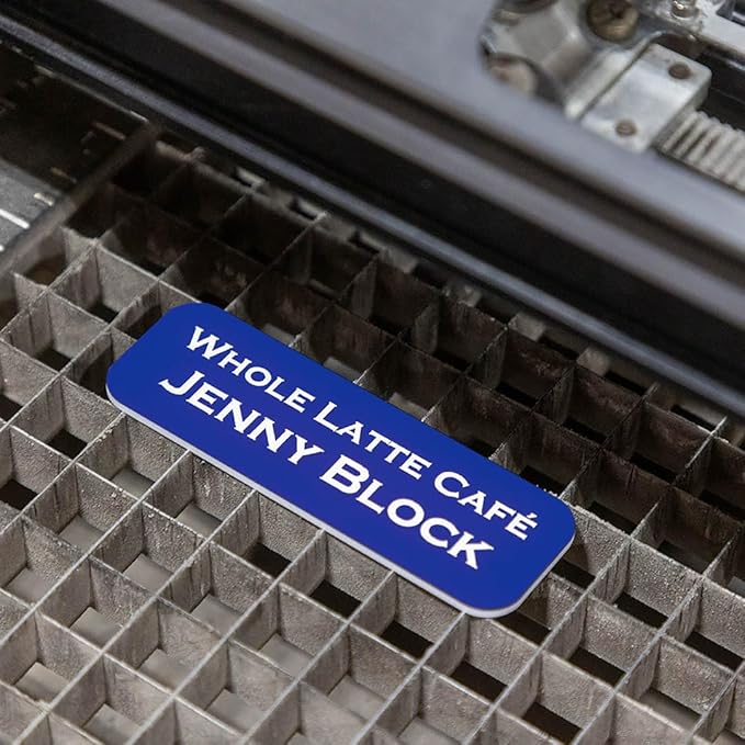 Name Tag/Badge Blanks - 50 Pack - 1" X 3" (Blue) Round Corners, Magnetic Backing