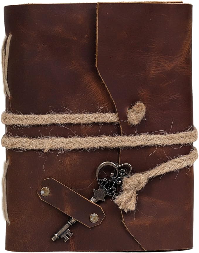 cuero Vintage Leather Journal - Handmade Leather Bound journal with deckle edge paper for Men And Women Diary Notebook - Leather Sketchbook