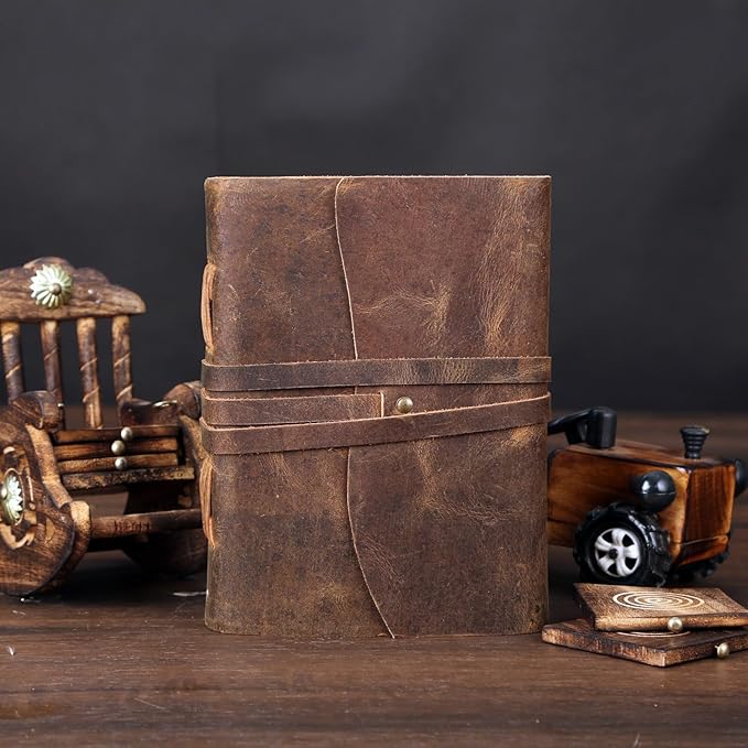 Handmade Leather Journal | Writing Diary | Bound Daily Notepad For Men & Women Unlined Paper Medium, writing pad gift for artist, sketch