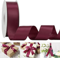 HUIHUANG 1-1/2 inch Double Face Satin Ribbon Maroon Ribbon Satin Wine Red Ribbons 50 Yards Roll for Gift Wrapping Bow Making Floral Bouquet Wedding Invitations Decor Party Favor Craft Supplies
