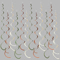 36 Pcs Jungle Hanging Swirl Decorations Sage Green Brown Beige Felt Swirl Streamer Spiral Ceiling Garland for Safari Jungle Woodland Wild One Birthday Neutral Baby Shower Party Decorations Supplies