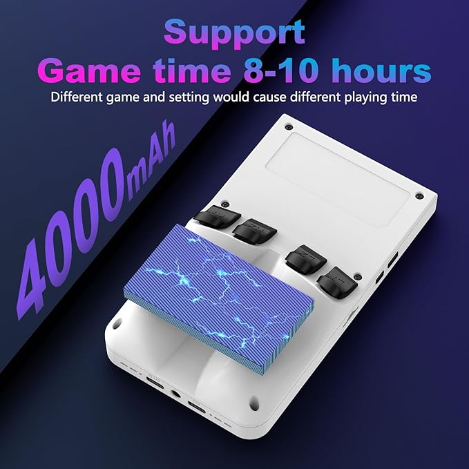 R36MAX Retro Handheld Game Console, 4.0 Inch 720x720 IPS Screen, Built-in 22,000+ Classic Game, Portable Hand Held Open Source Linux System, 4000mAh Battery Retro Gaming Console (White 128GB)