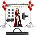 Backdrop Stand, Photo Video Studio 10 x 10FT Adjustable Backdrop Stand, Background Support System Kit with 2 Crossbars, 6 Clamps, 2 Sandbags and Carry Bag for Photography Parties Wedding