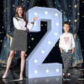 4FT Marquee Light Up Numbers 2 – Cool White LED, Easy to Assemble Foam Board with Back Support, Large Marquee Light Up Numbers for Birthday, Wedding, Party, Anniversary, Baby Shower Decor