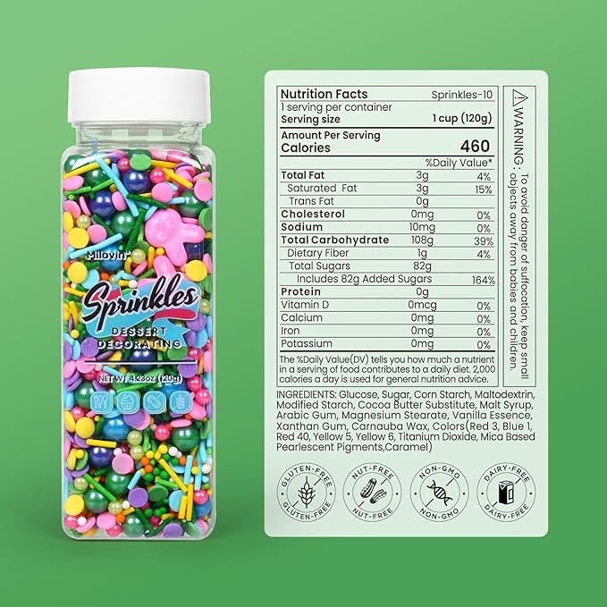 Edible Easter Sprinkles for Cake Decorating, Edible Pink Bunny, Round Sprinkles, Pearl, and Jimmy Spring for Easter Carrot Cupcakes, Cake, Chocolate, Macaron, Cookies(120g/4.23oz)