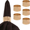 Gorgeous Beautifully Handcrafted Rolled Channels Motif Large Size Party Dining Table Napkin Holders in Gold Tone (Set of 6)