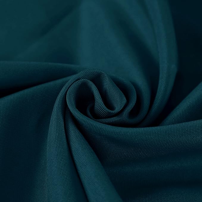 Fokitut 2 Pack Waterproof Round Tablecloth, 90 Inch, Stain Resistant and Wrinkle Polyester Table Cloth, Fabric Table Cover for Kitchen Dining, Wedding, Party, Holiday Dinner-Peacock Blue