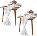 2 Pack 10Ft White Chiffon Table Runner Sheer 29x120 Inch for Romantic Wedding Decor Bridal & Baby Shower Birthday Rustic Party Decoration