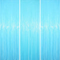 3 Pack 3.3 x 8.2 ft Pastel Blue Foil Fringe Backdrop Curtains, Tinsel Streamers Birthday Party Decorations, Fringe Backdrop for Graduation, Baby Shower, Gender Reveal, Disco Party