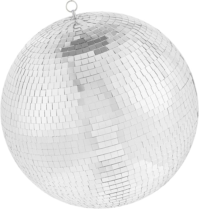 VEVOR Mirror Disco Ball, 16 Inch Party Mirror Ball with Hanging Ring, Large Lightning Disco Ball Party Decorations, Ideal for DJ Club, Stage, Wedding, Birthday, Christmas, New Years Celebration