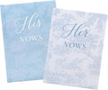 His and Hers Vow Books for Wedding, 2 Pack Hardcover Vows Book with Toile-Inspired Design, 48 Sheets 120gsm Thick Paper, Elegant Wedding Ceremony Stuff, 4.13" × 6", Blue