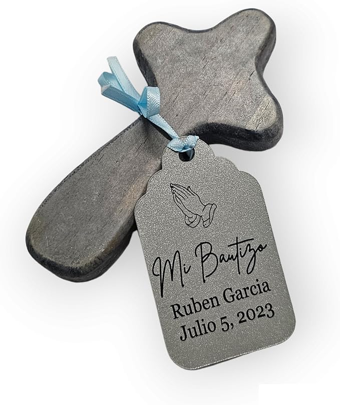 Mi Bautizo Baptism Christening Personalized Thank You Tags 20 pcs - More Colors Available (gold shimmer)