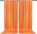 2 Panels Orange Yellow Backdrop Curtain, 10 x 10 Feet Satin Background Curtains for Parties, Weddings, Baby Showers, Halloween, Christmas Birthday Party Photoshoot Backdrop Curtains Decorations