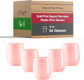 Smarty Had A Party 12 oz Wine Glasses – 64 Pink Stemless Plastic Wine Glasses, Unbreakable Disposable Drinkware for Weddings & Events
