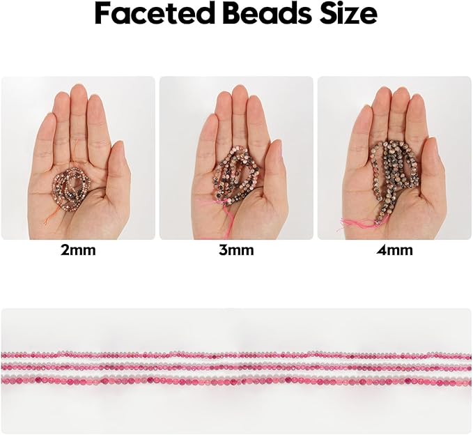 Song Xi 180pcs 2mm Natural Blue Sandstone Gemstone Beads Faceted Round Loose Stone Beads for Jewelry Making