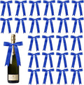 30 Pcs Satin Dark Blue Bows with Twist Tie, 5x7 Inchfor Gift Wrapping Cake Treat Bags Craft DIY Gift, Birthday Decorations, Balloons & Garland Home Decor