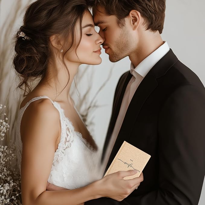 Wedding Vow Books His and Hers- Hard Cover Vow Books - Set of 2 with Silk Bookmarks & 40 Lined Pages - His & Hers Gifts Wedding Vow Book -Renewal & Wedding Must Haves (to My Husband/Wife)
