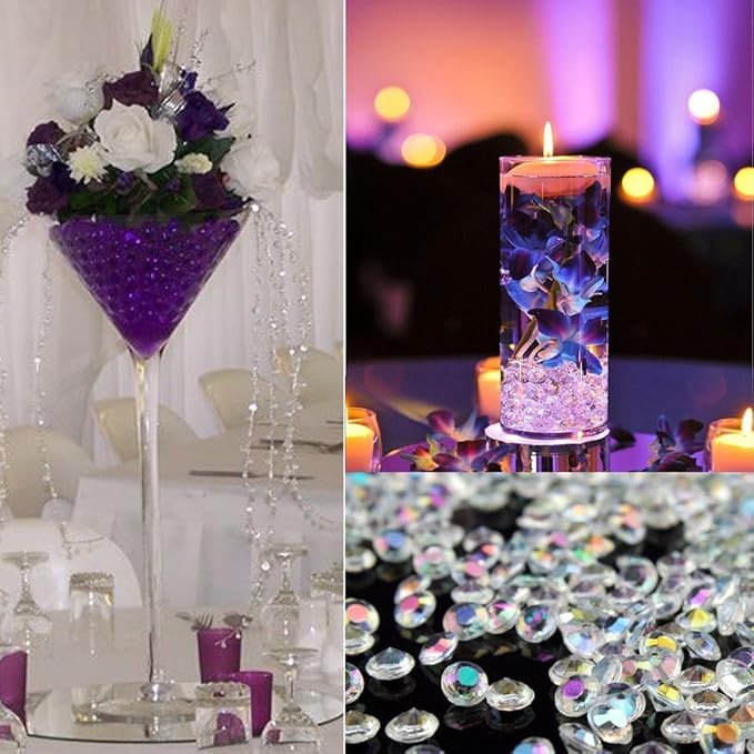 5000 pcs/Pack Wedding Table Scatter Confetti Crystals Acrylic Diamonds 6mm 0.236inch Rhinestones for Wedding, Bridal Shower, Vase Beads Decorations (6mm, Champagne,More Gold in Hue)