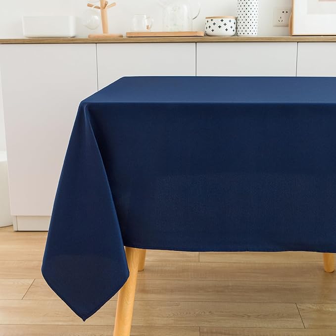 2 Pack Square Table Cloth 70X70 Inch Navy Washable Fabric Tablecloth Polyester Solid Dining Table Cover for Birthday Party Dinner Holiday Outdoor Indoor