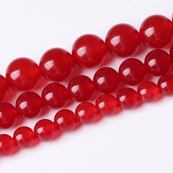 Carnelian Stone Beads Gemstone Round Crystal Energy Jade Beads Stone Beads for Jewelry Making DIY Bracelet Necklace Jewelry Making 1 Strand 15.5inch 35PCS 10MM