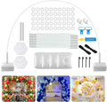 Paready White Balloon Arch Stand Kit, Adjustable Balloon Stand Arch for Floor Garden Arbors, Balloons Arch Kit with Base Support Stands for Birthday Wedding Graduation Baby Shower Photo Backdrop