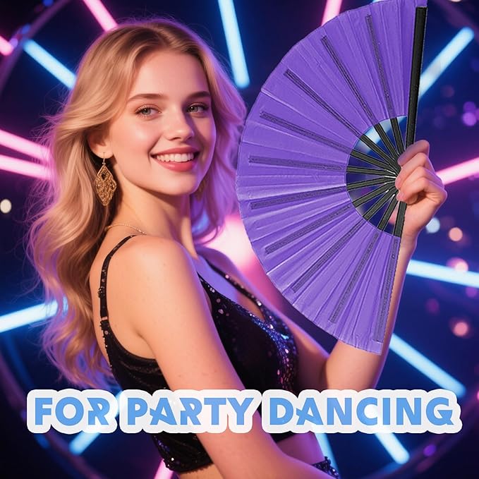10 Pcs Loud Clap Fans for Line Dancing Bulk, Chinese Kung Fu Tai Chi Large Hand Fans for Women Foldable for Festival Dance Party Popping Clacking (White)